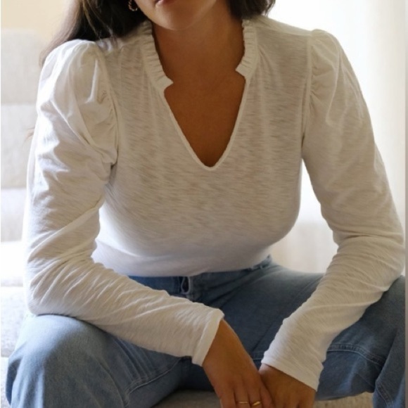 NATION LTD Tamira ElizabethanTee Off White Sz S Elevated Capsule Quiet Luxury - Picture 4 of 16